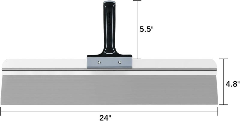 Rolling Dog 24 Inch Taping Knife - Drywall Taping Knife,Threaded End Can be Attached to Extension Pole,Stainless Steel Blade,Ideal for Skimming and Smoothing Walls and Ceilings - Image 2